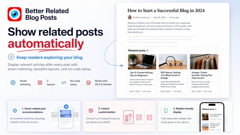 Better Related Blog Posts content-aware recommendations for Shopify
