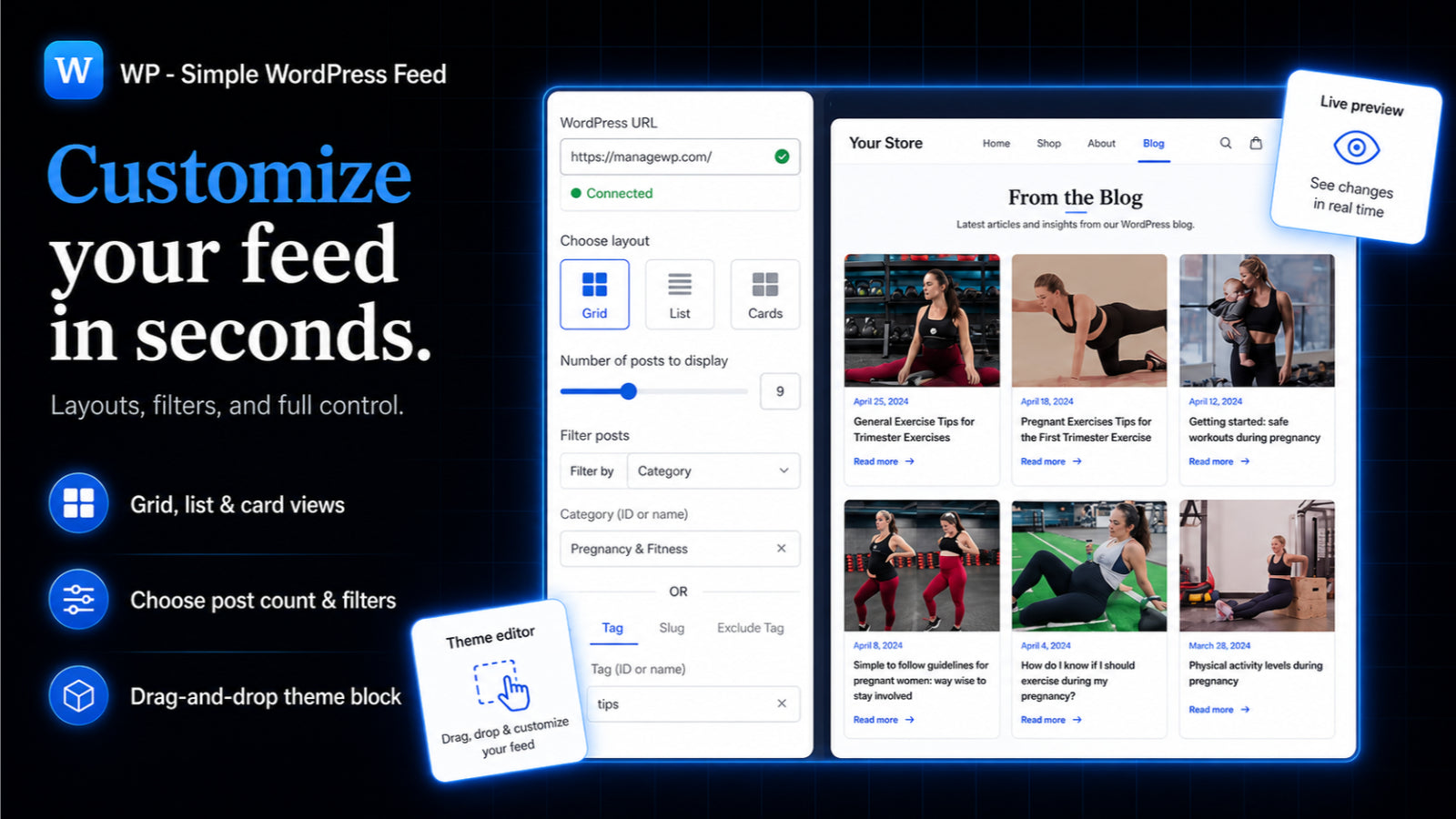 WP Simple Feed preview