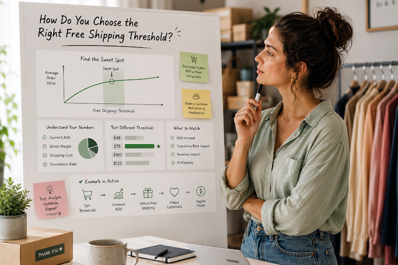Choosing the right free shipping threshold for a Shopify store